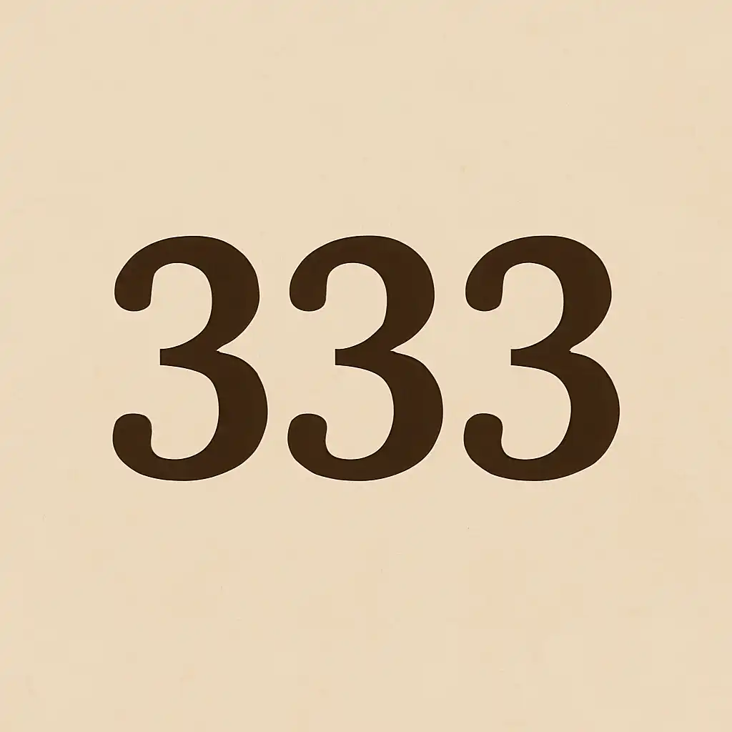 A 2D digital design featuring the number 333 in a modern, glowing style on a soft gradient background.