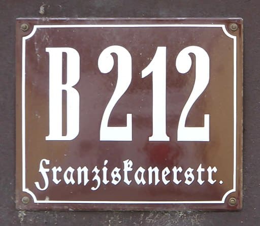 B212 on an old German sign.