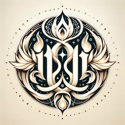 Elegant depiction of 1111 and twin flames symbolizing spiritual connection and unity.