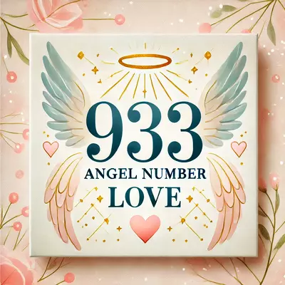 933 Angel Number Love displayed with elegant font, surrounded by subtle heart shapes and angelic symbols, creating a harmonious and loving atmosphere.