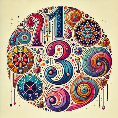 Colorful illustration of numbers 1 to 9 in various styles and patterns, symbolizing their meanings in numerology.