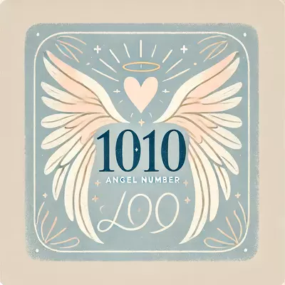 1010 angel number with a heart symbol in light colors, illustrating love and positivity.