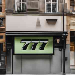 777 on a shop sign.