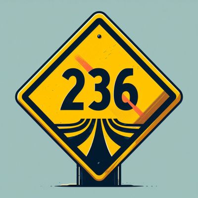 236 angel number twin flame: Road sign number 236.