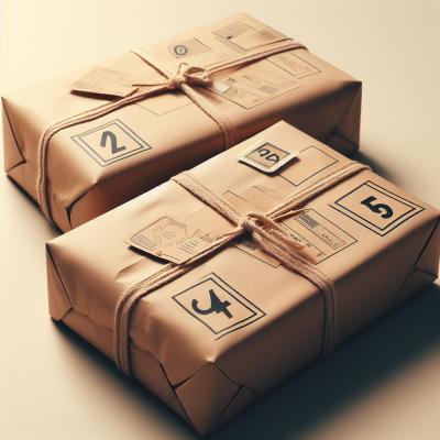 Wrapped packages with numbers 4 to 5, relating to life path numbers compatibility.